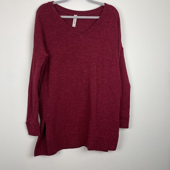 Zenana Outfitters Red Vneck Tunic has Pockets Size Small - Picture 1 of 6